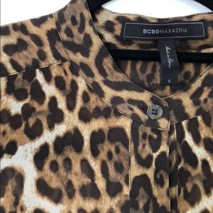 BCBG sheer button down blouse